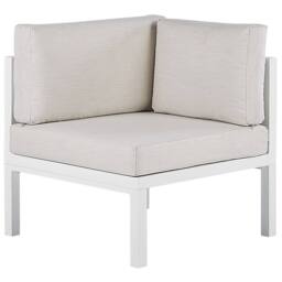 Wyld and Coco 4 Seater Left Hand L Shaped Aluminium Outdoor Lounge Set Glass in White - thumbnail 8