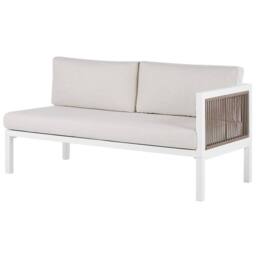 Wyld and Coco 4 Seater Left Hand L Shaped Aluminium Outdoor Lounge Set Glass in White - thumbnail 9