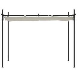 Berkfield Home Pergola with Retractable Roof Cream 295x292x230 cm in Beige - Size: 295 x 292 x 230 cm - thumbnail 3