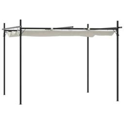 Berkfield Home Pergola with Retractable Roof Cream 295x292x230 cm in Beige - Size: 295 x 292 x 230 cm - thumbnail 2