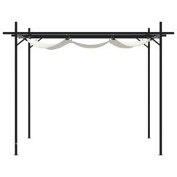 Berkfield Home Pergola with Retractable Roof Cream 295x292x230 cm in Beige - Size: 295 x 292 x 230 cm - thumbnail 4