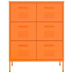 Berkfield Home Drawer Cabinet Orange 80x35x101.5 cm Steel - thumbnail 3