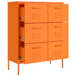 Berkfield Home Drawer Cabinet Orange 80x35x101.5 cm Steel - thumbnail 6
