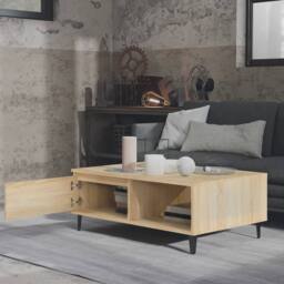 Berkfield Home Coffee Table Sonoma Oak 90x60x35 cm Engineered Wood in Brown - Size: 90 x 60 x 35 cm - thumbnail 3