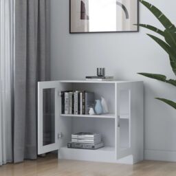 Berkfield Home Vitrine Cabinet White 82.5x30.5x80 cm Engineered Wood - thumbnail 3