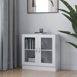 Berkfield Home Vitrine Cabinet White 82.5x30.5x80 cm Engineered Wood - thumbnail 1