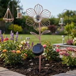 Garden Greatness Solar Metal Flower Garden Stake Light in Pink - thumbnail 2