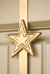 Dibor Brushed Gold Star Over Door Christmas Decoration Wreath Hanger Hook - thumbnail 4