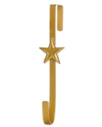Dibor Brushed Gold Star Over Door Christmas Decoration Wreath Hanger Hook - thumbnail 2