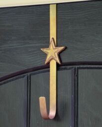Dibor Brushed Gold Star Over Door Christmas Decoration Wreath Hanger Hook