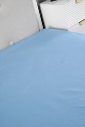 Snug City Fitted Sheet Polycotton Plain Dyed Extra Deep 25cm Bed Linen in Light Blue - Size: Super King - thumbnail 4
