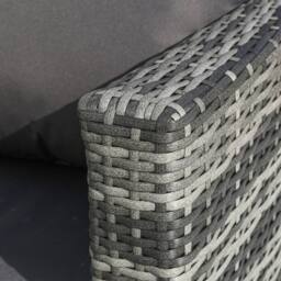 FENCHILIN Garden Corner Sofa Set Rattan Patio L-Shaped Sofa & Table Lounge Set in Grey - thumbnail 7