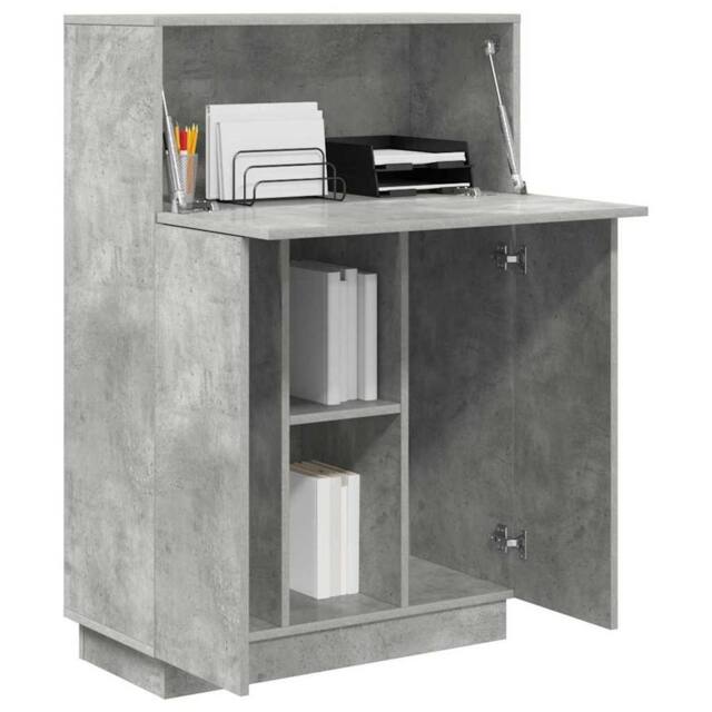 Berkfield Home Modern Concrete Grey Desk Concrete grey Engineered wood Standard - image 1