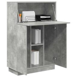 Berkfield Home Modern Concrete Grey Desk Concrete grey Engineered wood Standard - thumbnail 1