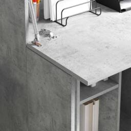 Berkfield Home Modern Concrete Grey Desk Concrete grey Engineered wood Standard - thumbnail 4