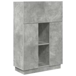 Berkfield Home Modern Concrete Grey Desk Concrete grey Engineered wood Standard - thumbnail 3