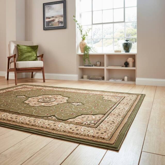 The Rug Shop UK Traditional Easy To Clean Stain-Resistant Area Rug in Green - Size: 280 cm x 380 cm - image 1