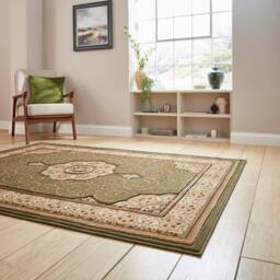The Rug Shop UK Traditional Easy To Clean Stain-Resistant Area Rug in Green - Size: 280 cm x 380 cm - thumbnail 1