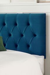Aspire Olivier Divan & Hybrid Memory Pocket Mattress, Plush Fabric, Strutted Headboard, No Drawers in Navy - Size: King - thumbnail 3