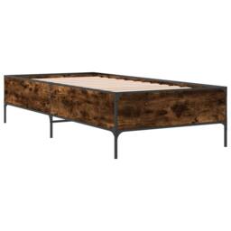 Berkfield Home Durable Bed Frame without Mattress Smoked Oak 90x190 cm Single in Brown - thumbnail 1