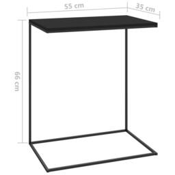 Berkfield Home Side Table Black 55x35x66 cm Engineered Wood - Size: 55 x 35 x 66 cm - thumbnail 7