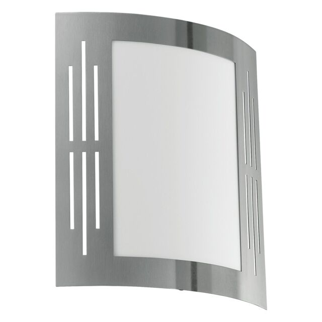 Loops IP44 Outdoor Wall Light Stainless Steel Square 1 x 60W E27 Bulb Porch Lamp in Metallics - image 1