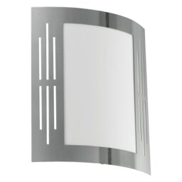 Loops IP44 Outdoor Wall Light Stainless Steel Square 1 x 60W E27 Bulb Porch Lamp in Metallics