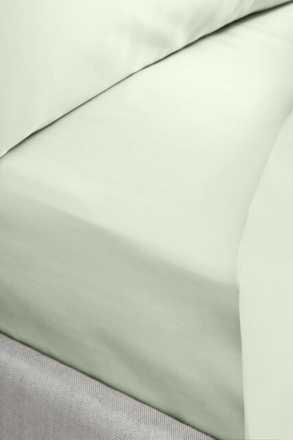 Bianca 400 Thread Count Cotton Sateen 36cm Depth Sheet in Green - Size: Double Fitted - image 1