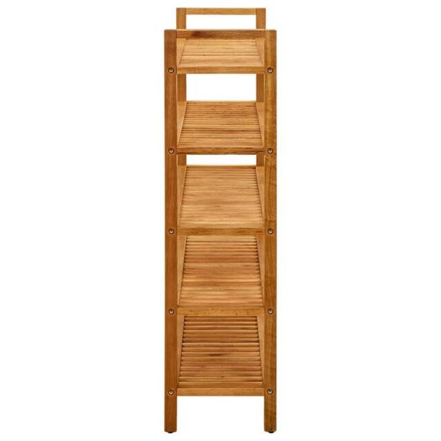 Berkfield Home Shoe Rack with 5 Shelves 100x27x100 cm Solid Oak Wood in Brown - Size: 100 x 27 x 100 cm - image 1