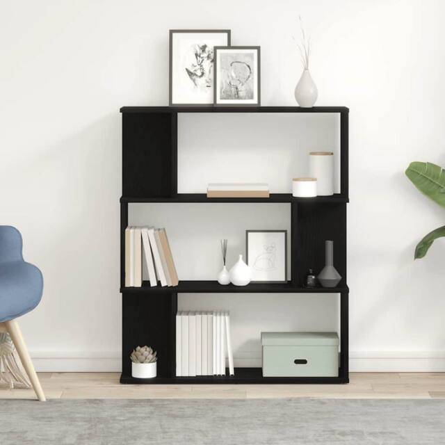Berkfield Home Elegant Bookcase Black Oak 80x24x96 cm Engineered Wood - Size: 80 x 24 x 96 cm - image 1