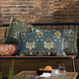 Morris & Co Snakeshead Printed Outdoor Cushion - Size: 40 cm x 60 cm - thumbnail 5