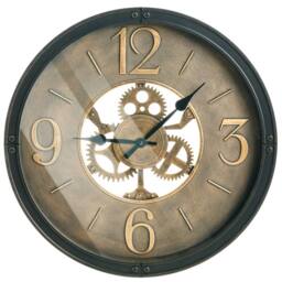 Wyld and Coco Heritage Vintage Gear Wall Clock 50 cm Black Synthetic Frame - thumbnail 2