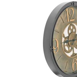 Wyld and Coco Heritage Vintage Gear Wall Clock 50 cm Black Synthetic Frame - thumbnail 4