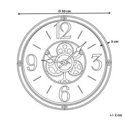 Wyld and Coco Heritage Vintage Gear Wall Clock 50 cm Black Synthetic Frame - thumbnail 3