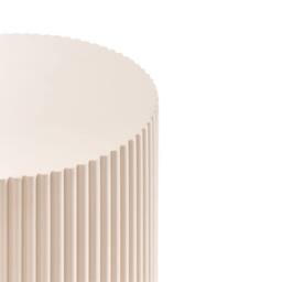 Wyld and Coco Fluted Off-White Side Table - MDF 30 cm Diameter in White - thumbnail 3