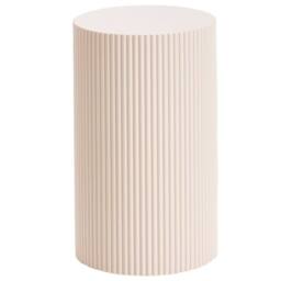 Wyld and Coco Fluted Off-White Side Table - MDF 30 cm Diameter in White - thumbnail 2