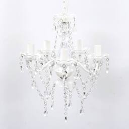 Berkfield Home Chandelier 5 Bulbs Transparent in White