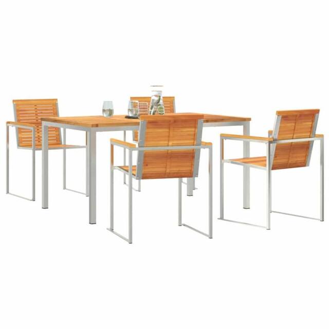 Berkfield Home Modern 5 Piece Garden Dining Set Solid Wood Acacia in Brown - image 1