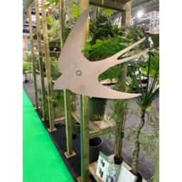 Poppyforge 5 Feet Curved Swallow Plant Pin Garden Art (Pack of 3) - Ready To Rust in Silver - thumbnail 3