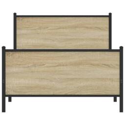 Berkfield Home Metal Bed Frame without Mattress Sonoma Oak 100x190 cm in Brown - thumbnail 5