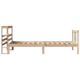 Berkfield Home Beautiful Bed Frame with Headboard without Mattress 75x190 cm Sma in Natural - thumbnail 5