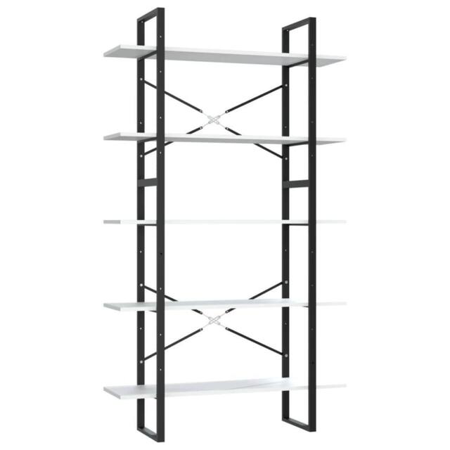 Berkfield Home 5-Tier Book Cabinet White 100x30x175 cm Engineered Wood - Size: 100 x 30 x 175 cm - image 1