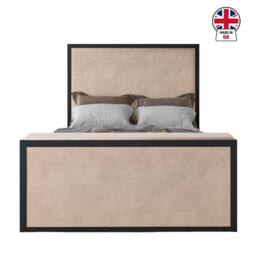 KDMD Adsborough Upholstered Electric Media Mink TV Bed Frame in Beige - Size: Single - thumbnail 3
