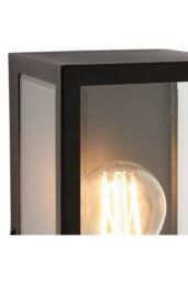 Netlighting Oxford Outdoor Wall Matt Black Paint & Clear Glass 1 Light Dimmable IP44 E27 - thumbnail 6