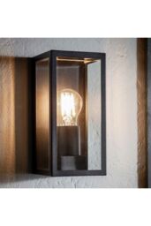 Netlighting Oxford Outdoor Wall Matt Black Paint & Clear Glass 1 Light Dimmable IP44 E27 - thumbnail 2