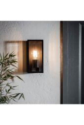 Netlighting Oxford Outdoor Wall Matt Black Paint & Clear Glass 1 Light Dimmable IP44 E27 - thumbnail 4