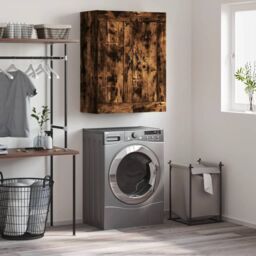 Berkfield Home Wall Mounted Cabinet Smoked Oak 69.5x34x90 cm Engineered Wood in Brown - thumbnail 1