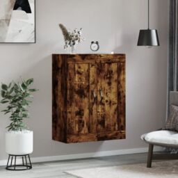 Berkfield Home Wall Mounted Cabinet Smoked Oak 69.5x34x90 cm Engineered Wood in Brown - thumbnail 3