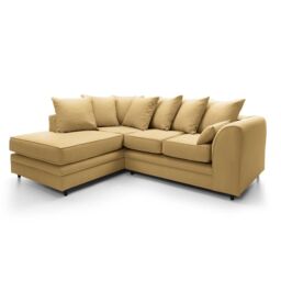 Abakus Direct Darcy Corner Sofa Left Hand Facing in Smart Linen Fabric in Mustard - thumbnail 2