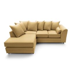 Abakus Direct Darcy Corner Sofa Left Hand Facing in Smart Linen Fabric in Mustard - thumbnail 4